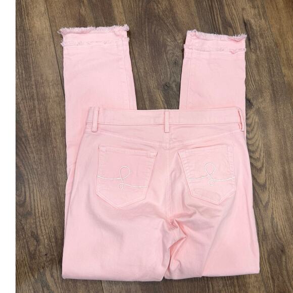 Lilly Pulitzer South Ocean High Rise Calla Lilly Fringe Bottom Jeans Size 4 - Picture 5 of 7